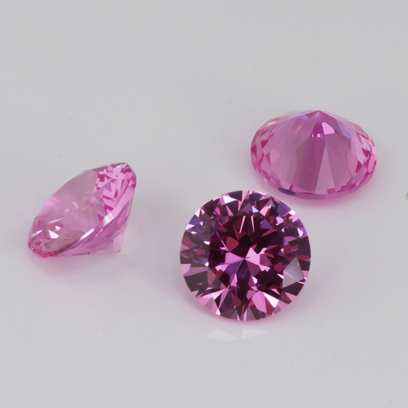 Factory Sale Gemstone Paparacha Synthetic Corundum Round 10mm #2 Pink Loose Lab Created Corundum