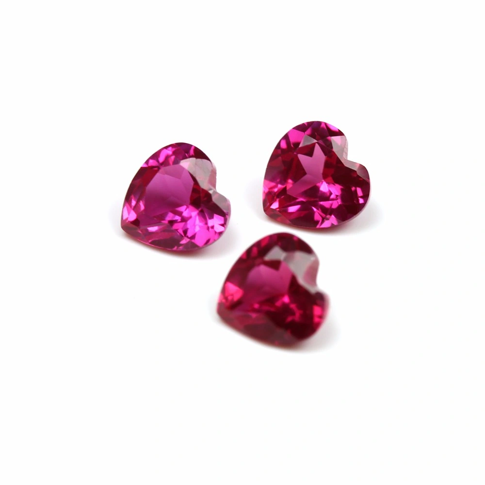 5# Red Heart Shape Lab Created Corundum Ruby Gems for Jewelry Making