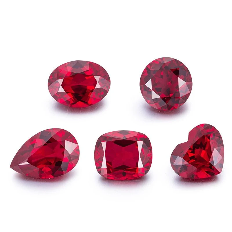 Czochralski Method Lab Created Ruby Round Shape Gemstone for Jewelry Setting