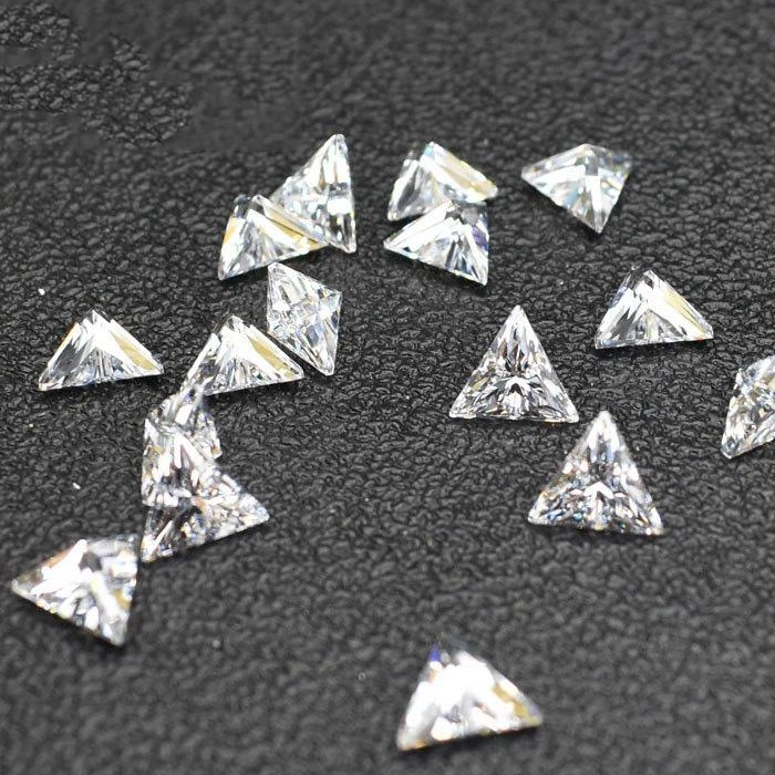 Triangle/Trillion Cut White Synthetic Cubic Zirconia Gemstone for Sale