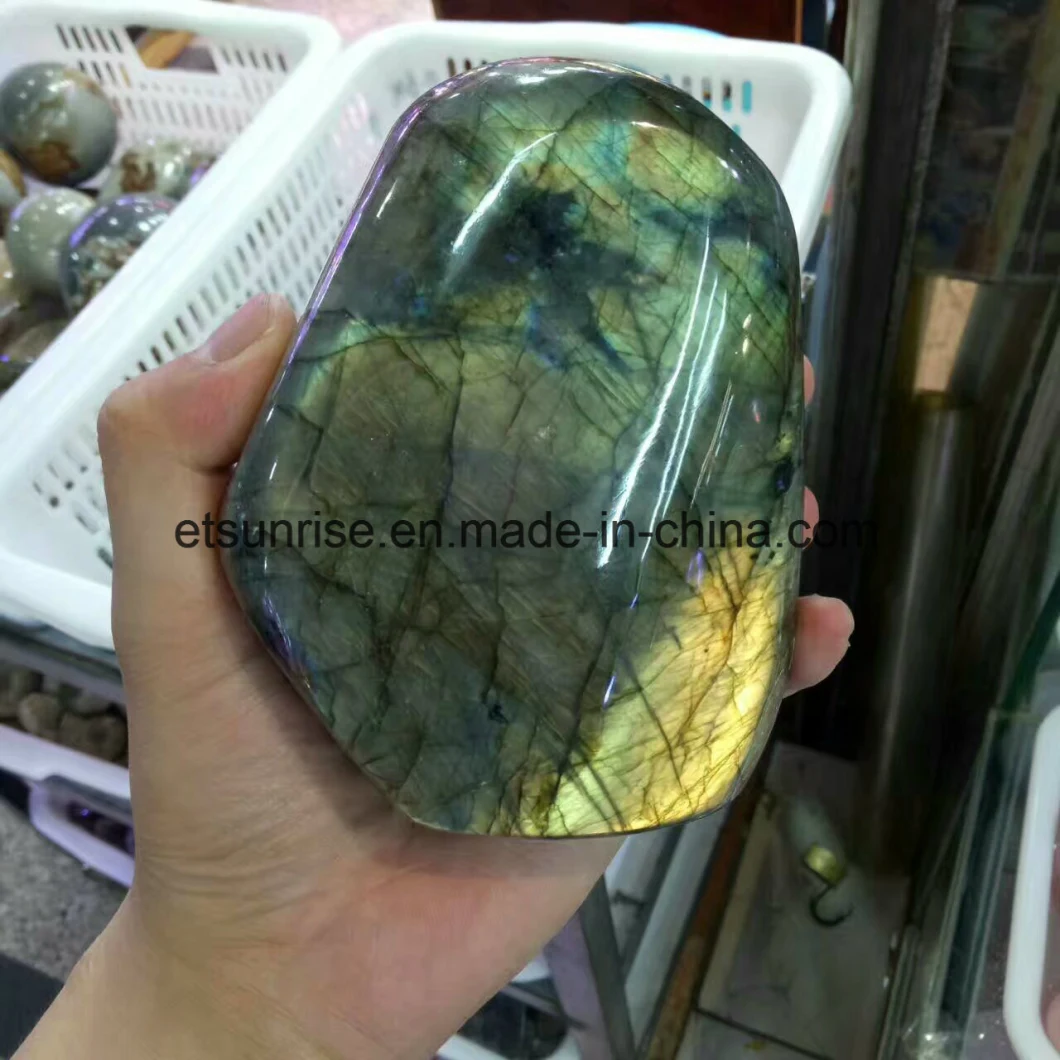 Semi Precious Stone Natural Crystal Labradorite Display Gemstone