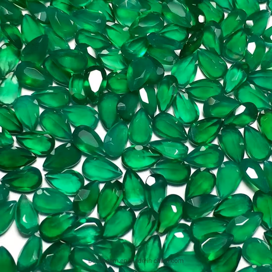 ナチュラルグリーン瑪瑙ペアシェイプルース原石ジュエリーセッティング用