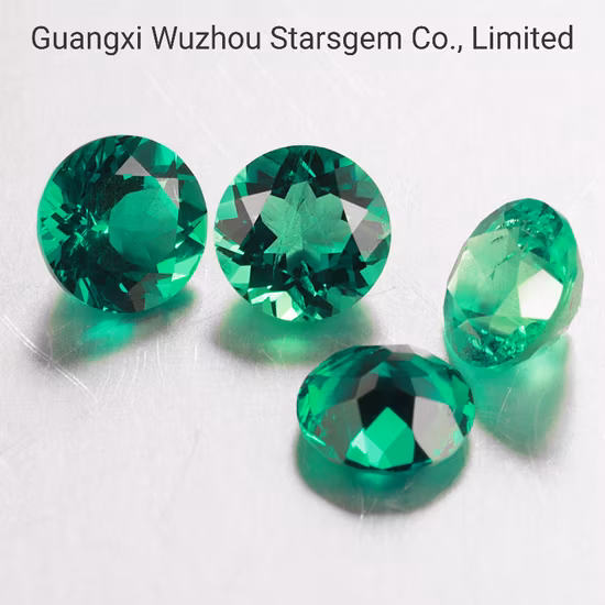 スタージェム 8.5mm ルース エメラルド、熱水エメラルド、ラウンド ラボ エメラルド