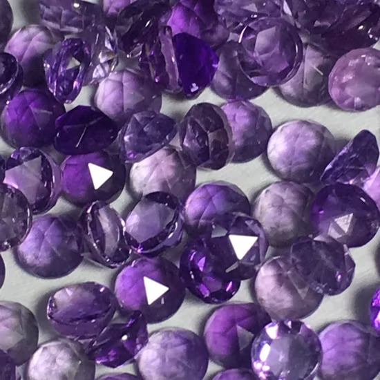 ラウンドローズカット天然アメジスト宝石ジュエリー作成用